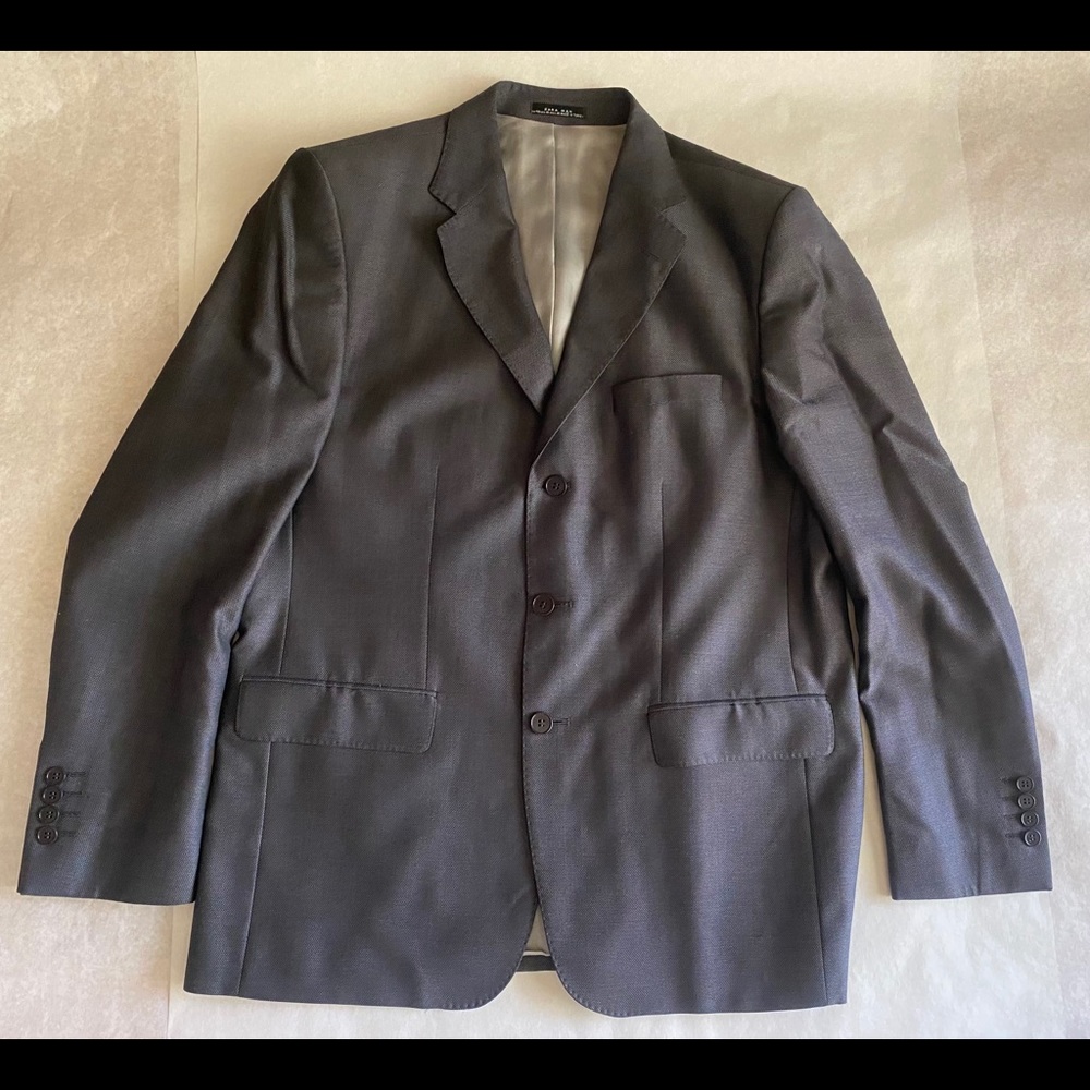 Zara Man Gray Suit Coat Blazer Jacket US 46